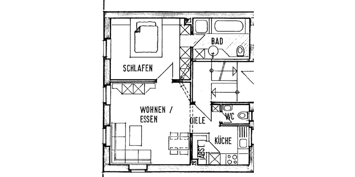 Erdgeschoßwohnung Staufenberg - 2 Zimmer, 46 m&sup2;, 425&euro; | Angebot:25866660