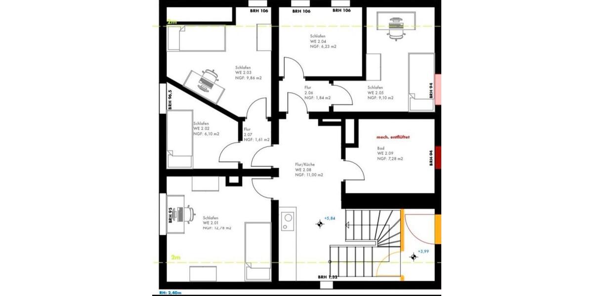 Etagenwohnung Wetzlar Dutenhofen - 4 Zimmer, 96 m&sup2;, 550&euro; | Angebot:25639120