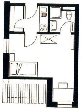 Dachgeschoßwohnung Marburg - 1 Zimmer, 22 m&sup2;, 380&euro; | Angebot:26004074