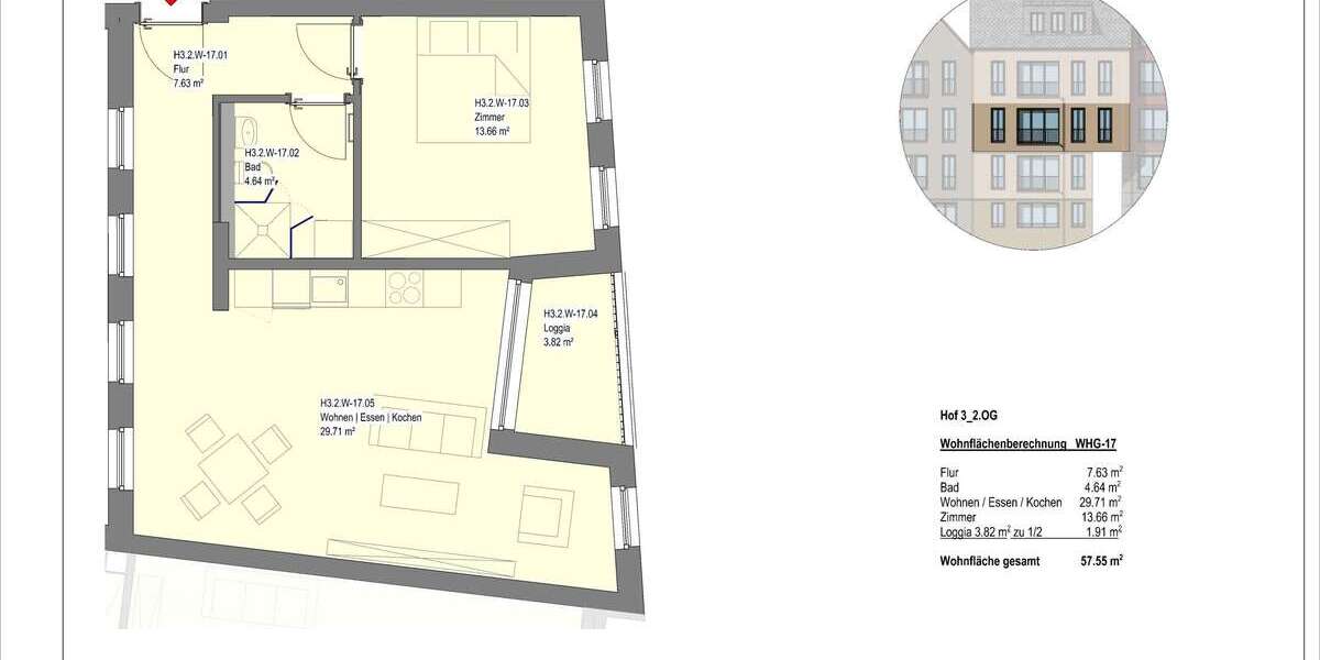 Etagenwohnung Wetzlar - 2 Zimmer, 58 m&sup2;, 900&euro; | Angebot:23750322