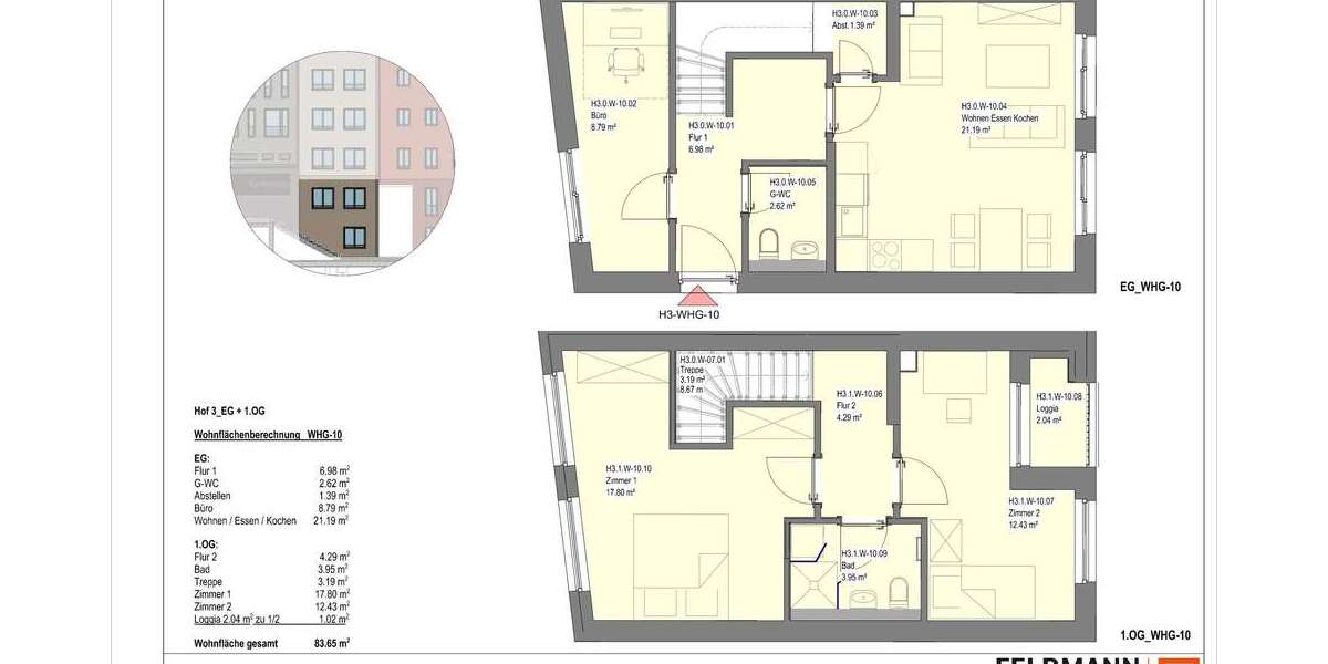 Etagenwohnung Wetzlar - 3.5 Zimmer, 84 m&sup2;, 1.140&euro; | Angebot:23750326