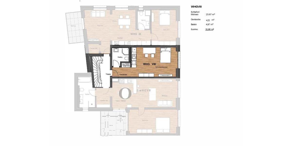 Etagenwohnung Hungen - 1 Zimmer, 33 m&sup2;, 400&euro; | Angebot:26532063