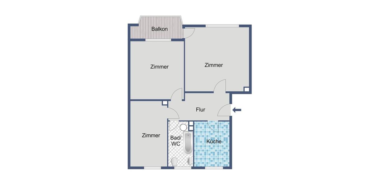 Etagenwohnung Marburg Biegenviertel - 3 Zimmer, 63 m&sup2;, 583&euro; | Angebot:25962094