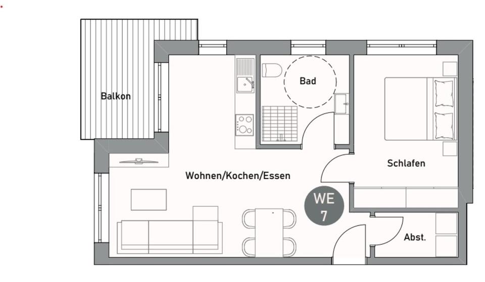 Etagenwohnung Ober-Mörlen Mörlen - 2 Zimmer, 55 m&sup2;, 929&euro; | Angebot:25873625