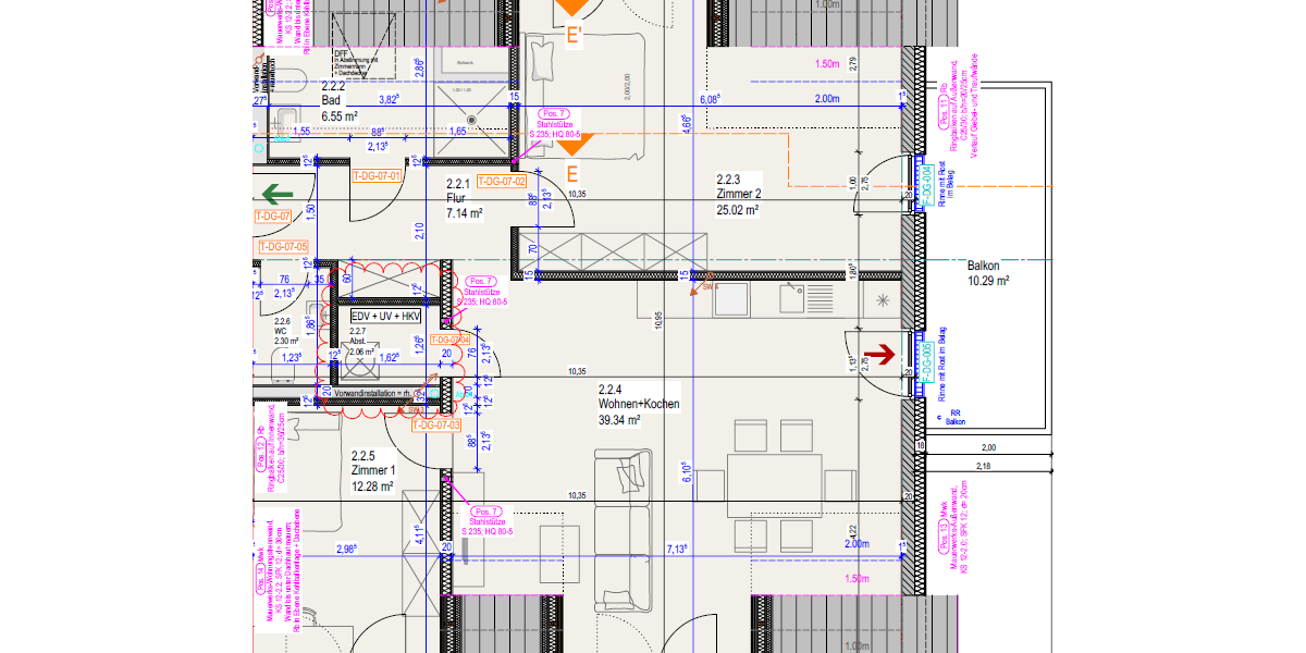 Etagenwohnung Lahnau - 3 Zimmer, 100 m&sup2;, 1.200&euro; | Angebot:25933327