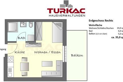 Wohnung Hüttenberg - 1 Zimmer, 35 m&sup2;, 600&euro; | Angebot:25551001