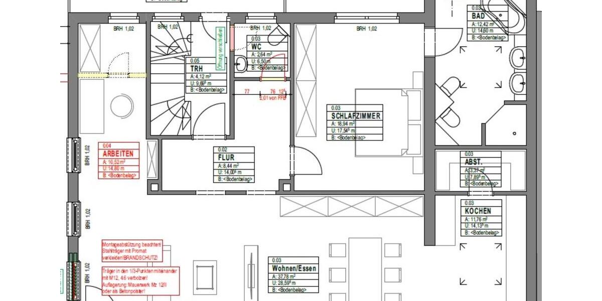 Etagenwohnung Ehringshausen - 3 Zimmer, 103 m&sup2;, 1.050&euro; | Angebot:25416527