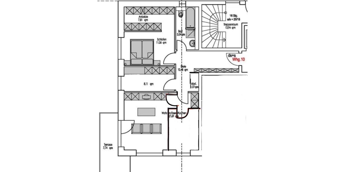 Terrassenwohnung Gießen - 3 Zimmer, 74 m&sup2;, 1.250&euro; | Angebot:26680424