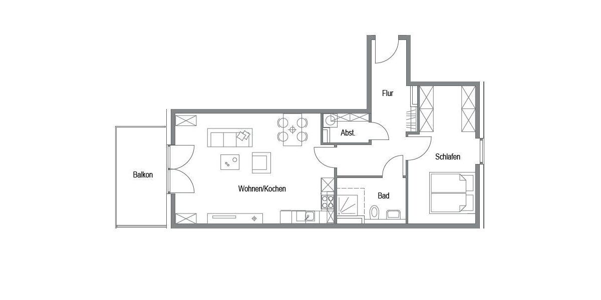 Erdgeschoßwohnung Butzbach - 2 Zimmer, 77 m&sup2;, 835&euro; | Angebot:26003339