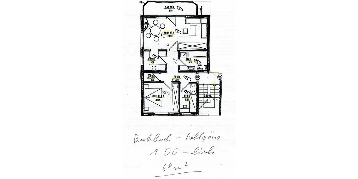 Etagenwohnung Butzbach - 3 Zimmer, 68 m&sup2;, 205.000&euro; | Angebot:27113689