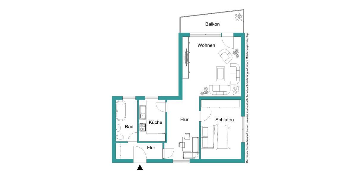 Etagenwohnung Marburg Biegenviertel - 2 Zimmer, 64 m&sup2;, 487&euro; | Angebot:26561188