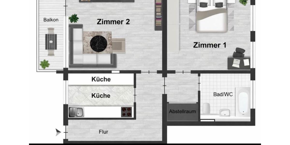 Etagenwohnung Gießen - 2 Zimmer, 68 m&sup2;, 1.000&euro; | Angebot:25928484