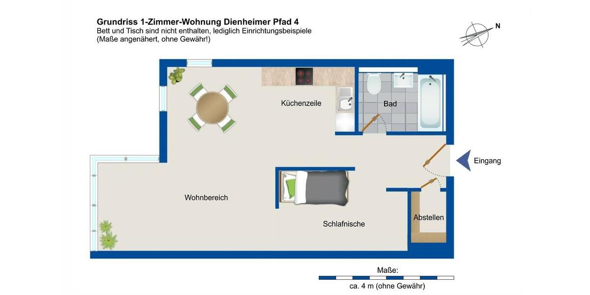 Etagenwohnung Friedberg (Hessen) - 1 Zimmer, 54 m&sup2;, 700&euro; | Angebot:25722460