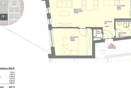 Wohnung Wetzlar - 2 Zimmer, 47 m&sup2;, 690&euro; | Angebot:23750321