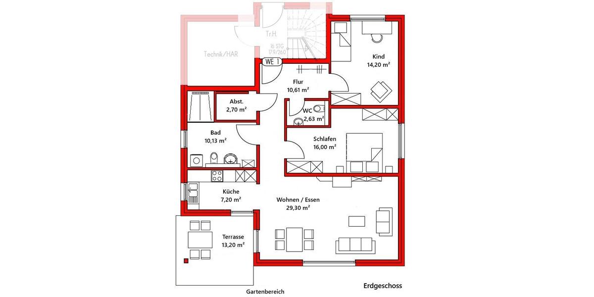 Etagenwohnung Ebsdorfergrund - 3 Zimmer, 99 m&sup2;, 1.200&euro; | Angebot:26024537