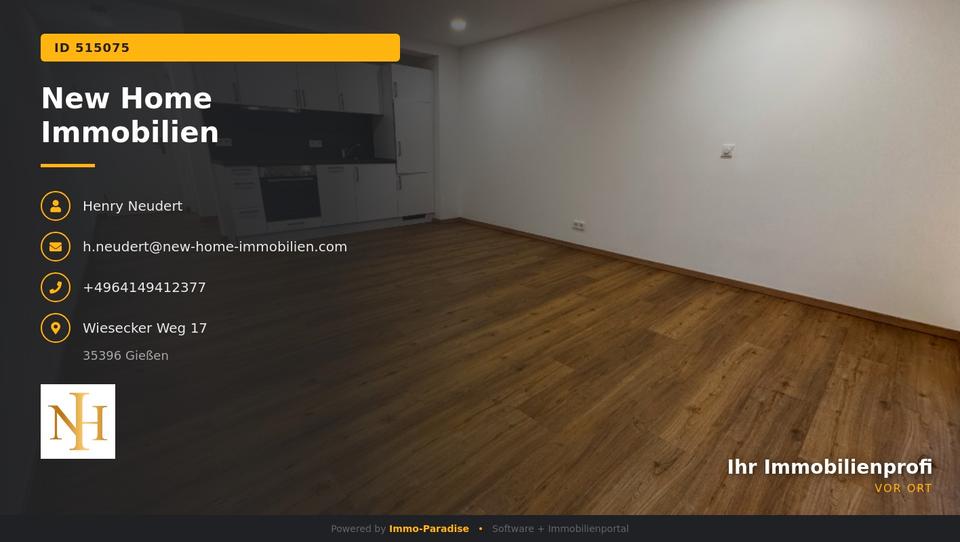Etagenwohnung Hungen - 1 Zimmer, 33 m&sup2;, 400&euro; | Angebot:26532063