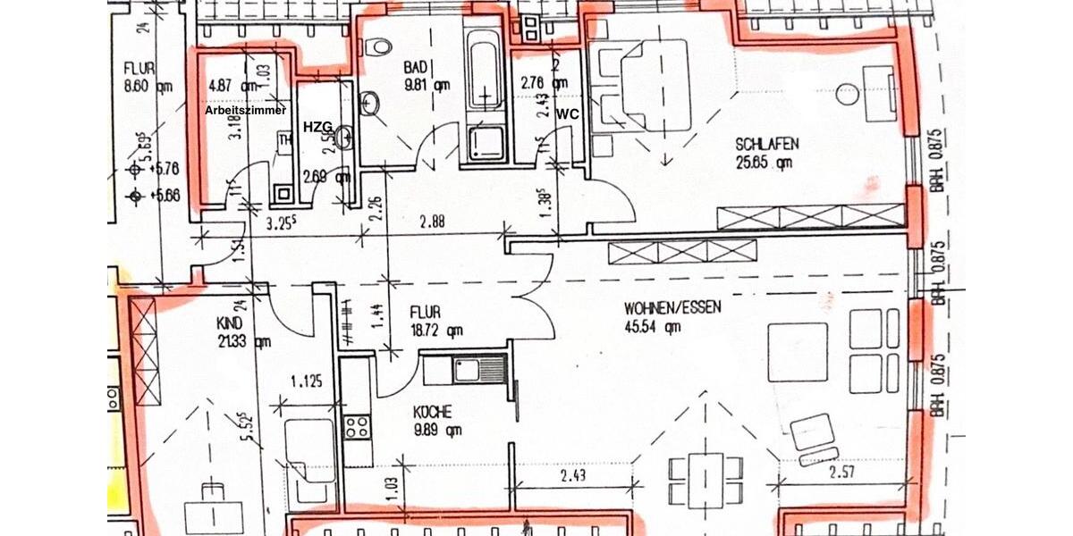 Etagenwohnung Leun - 3.5 Zimmer, 145 m&sup2;, 850&euro; | Angebot:24784324
