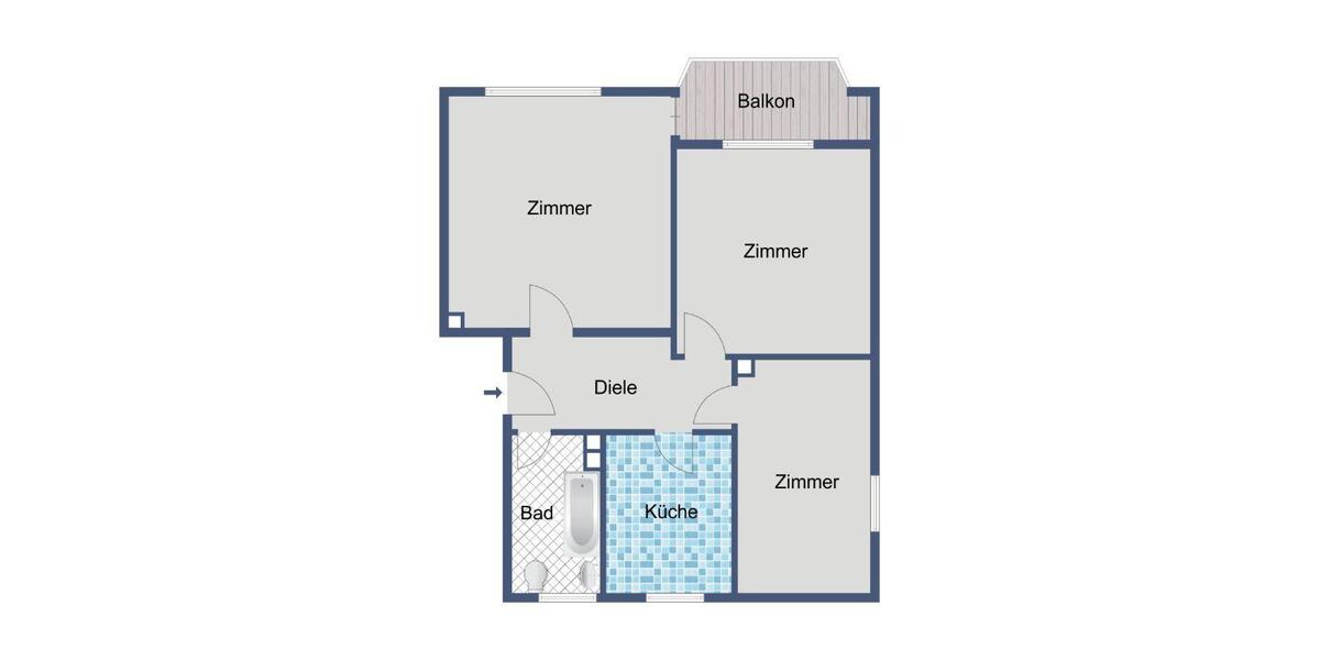 Etagenwohnung Marburg Biegenviertel - 3 Zimmer, 63 m&sup2;, 583&euro; | Angebot:25962093