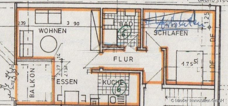 Etagenwohnung Butzbach - 3 Zimmer, 69 m&sup2;, 675&euro; | Angebot:25116861