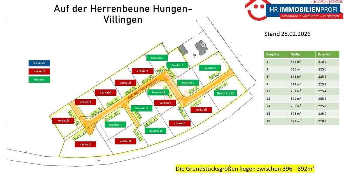 Grundstück Hungen - 123.750&euro; | Angebot:14746377