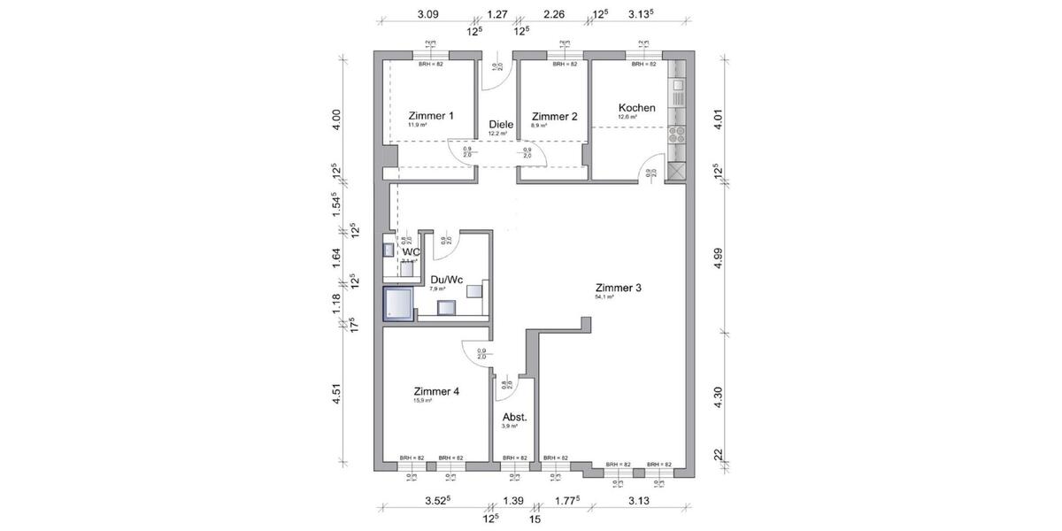 Etagenwohnung Butzbach - 4 Zimmer, 130 m&sup2;, 1.250&euro; | Angebot:25883069