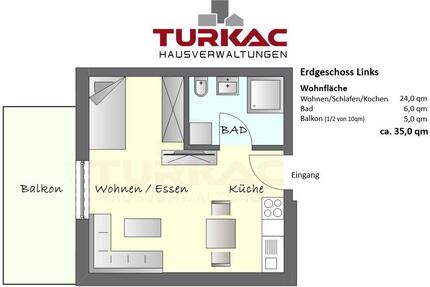 Wohnung Hüttenberg - 1 Zimmer, 35 m&sup2;, 600&euro; | Angebot:24953638