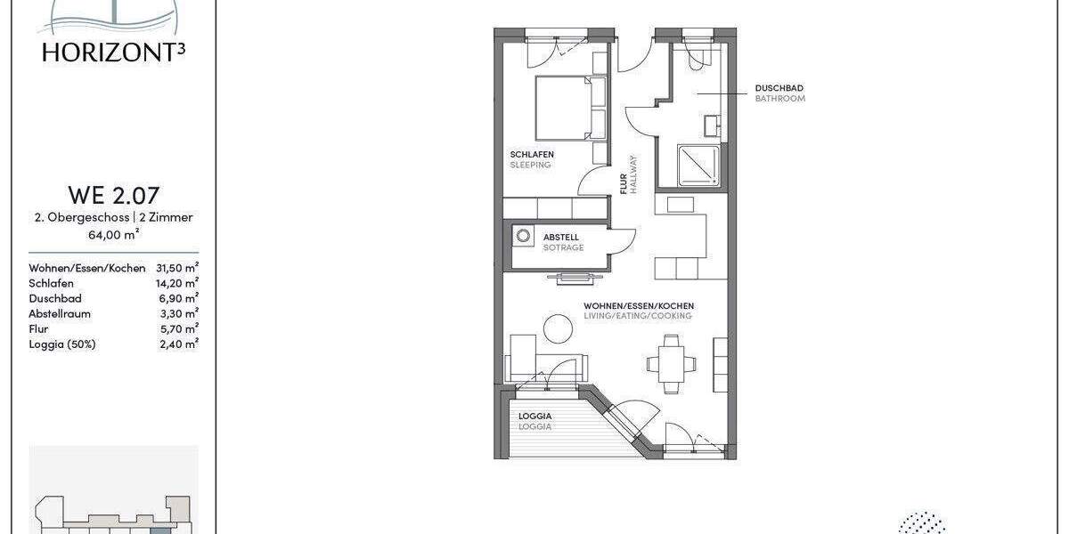 Etagenwohnung Ober-Mörlen Mörlen - 2 Zimmer, 64 m&sup2;, 319.000&euro; | Angebot:25756331