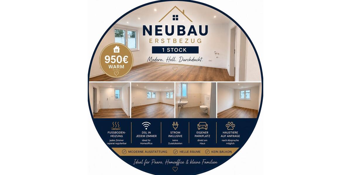 Etagenwohnung Fronhausen - 3 Zimmer, 65 m&sup2;, 950&euro; | Angebot:26504236
