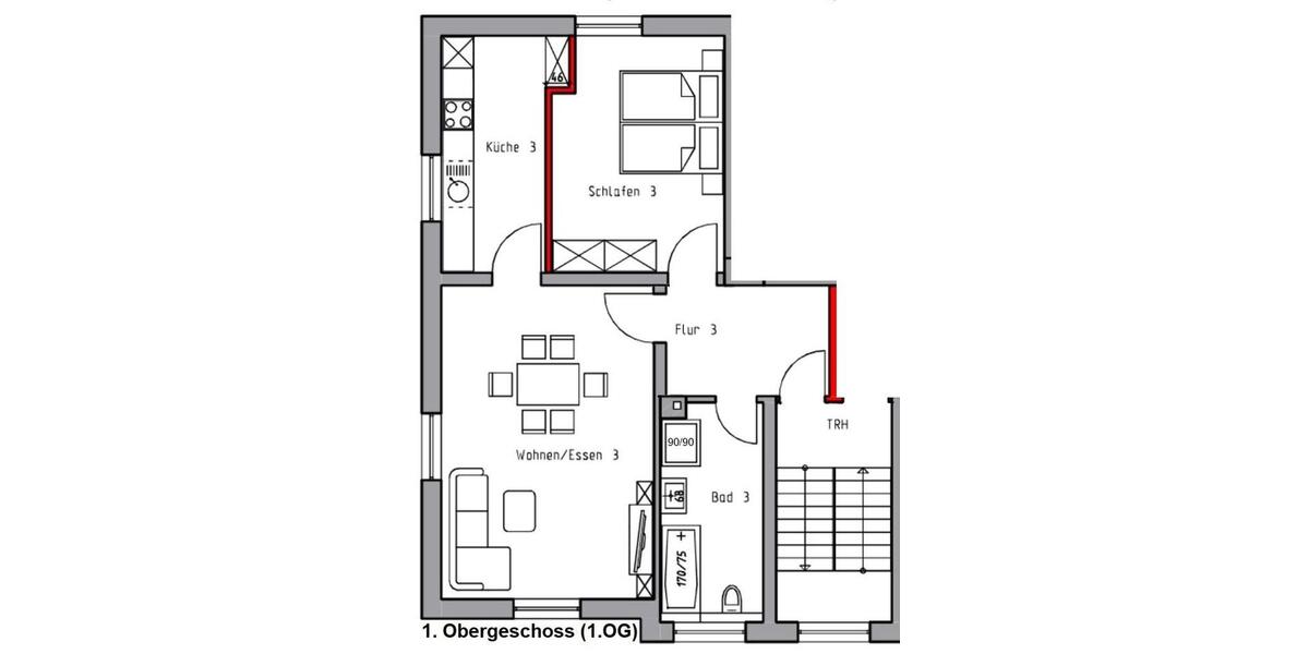Etagenwohnung Grünberg - 2 Zimmer, 83 m&sup2;, 800&euro; | Angebot:25755736