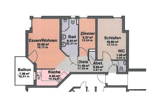 Etagenwohnung Biebertal - 3 Zimmer, 80 m&sup2;, 750&euro; | Angebot:25483343