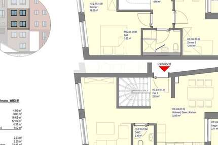 Wohnung Wetzlar - 3 Zimmer, 83 m&sup2;, 1.240&euro; | Angebot:23750328