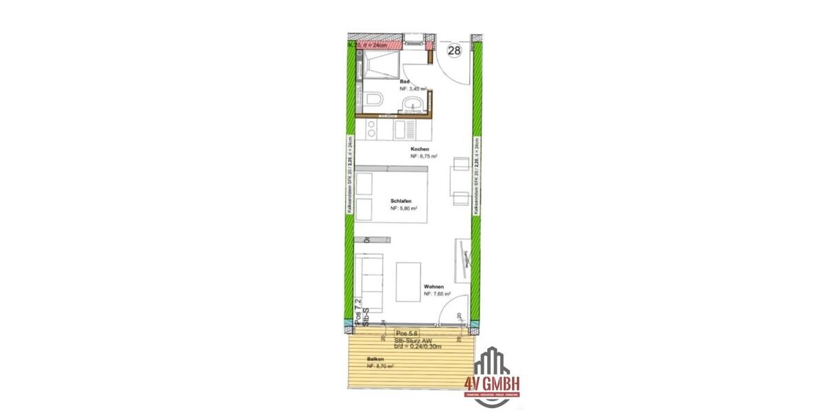 Etagenwohnung Wetzlar Dutenhofen - 1 Zimmer, 24 m&sup2;, 460&euro; | Angebot:12325298