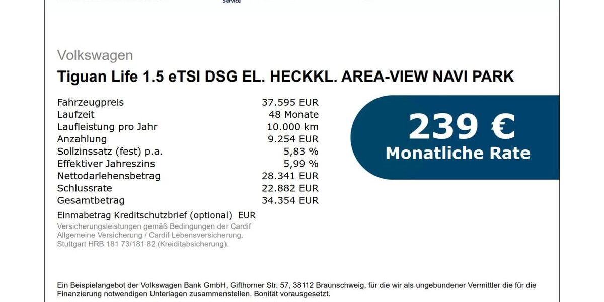 VW Tiguan 8.000 km 36.895 &euro; Pohlheim 35415