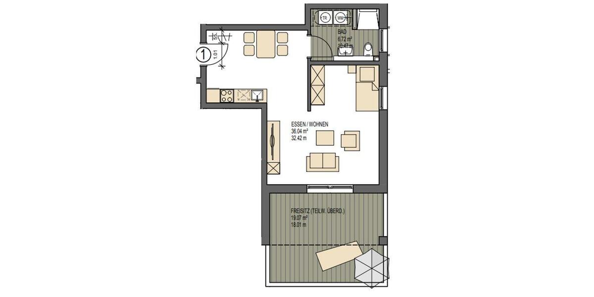 Etagenwohnung Buseck - 1 Zimmer, 52 m&sup2;, 690&euro; | Angebot:24750602