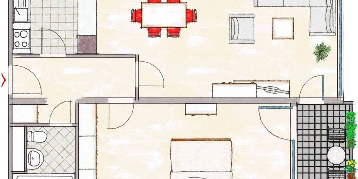 Etagenwohnung Marburg Wehrda - 2 Zimmer, 60 m&sup2;, 1.090&euro; | Angebot:26002020