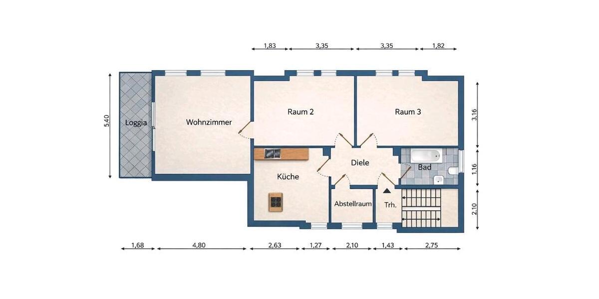 Dachgeschoßwohnung Bad Endbach - 3 Zimmer, 97 m&sup2;, 836&euro; | Angebot:25634108