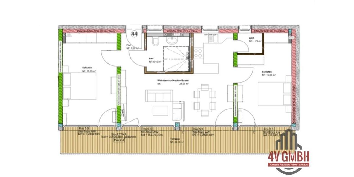 Etagenwohnung Wetzlar Dutenhofen - 2 Zimmer, 55 m&sup2;, 750&euro; | Angebot:19927385