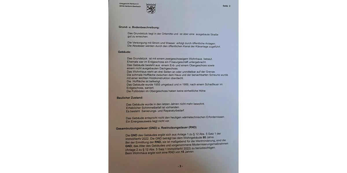 Einfamilienhaus Herborn - 13 Zimmer, 300 m&sup2;, 175.000&euro; | Angebot:25957476